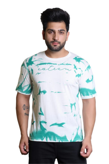Cavora Tie-Dye “Esteem” Tee – White & Green