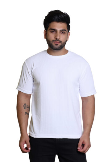 Cavora Textured Popcorn Tee – Classic White
