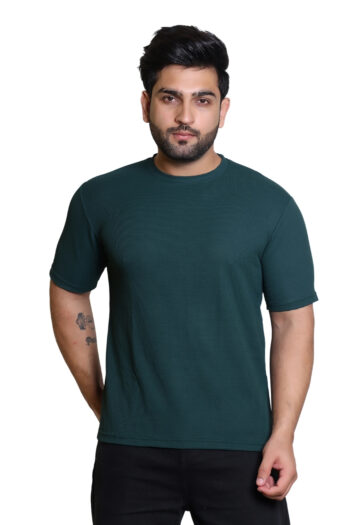 Cavora Textured Popcorn Tee – Deep Forest Green
