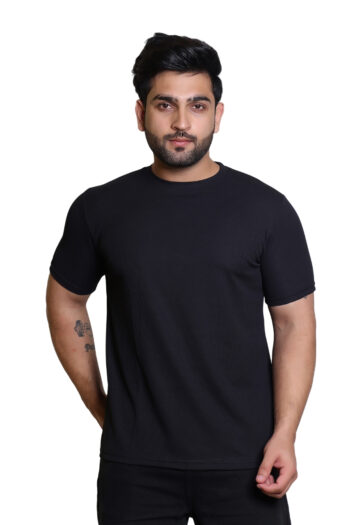 Cavora Textured Popcorn Tee – Midnight Black