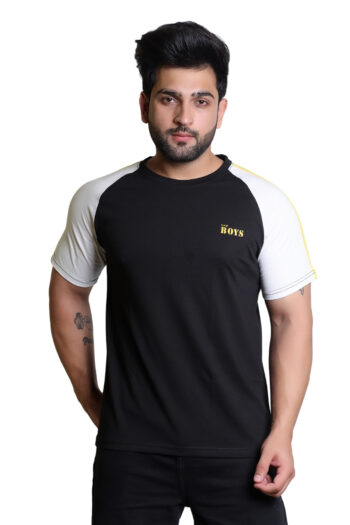 Cavora Raglan Contrast Tee – Black & White