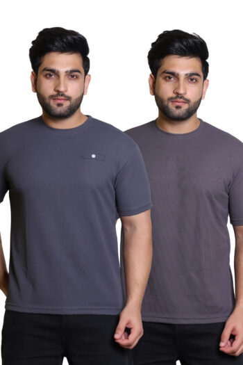 Cavora Dual Charcoal Popcorn Tees – Pocket Detail & Plain