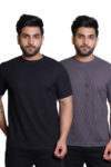 Cavora Midnight Black & Charcoal Popcorn Tees – Dual Solid Combo