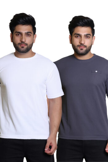 Cavora Frost White & Charcoal Popcorn Tees – Urban Contrast Combo