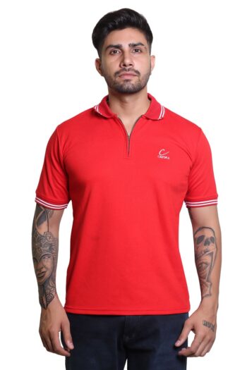 Cavora Fire Red Zip Polo