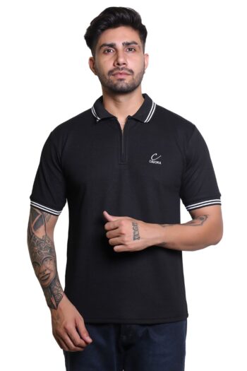 Cavora Jet Black Zip Polo